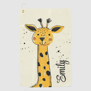 Cute cartoon giraffe head decoration golf towel