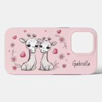 Cute Cartoon Giraffe Lovers Heart Valentine’s Day