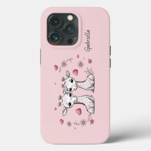 Cute Cartoon Giraffe Lovers Heart Valentine’s Day  iPhone 13 Pro Case