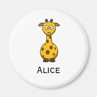 Cute Cartoon Giraffe Magnet with Child's Name