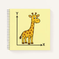Cute Cartoon Giraffe on Math X-Y Axis