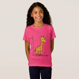 Cute Cartoon Giraffe on Math X-Y Axis T-Shirt