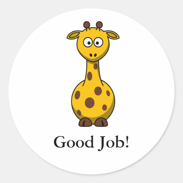 Cute Cartoon Giraffe Reward Stickers for School (Front)