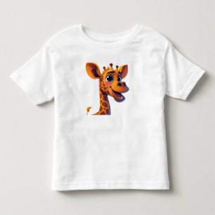 Cute Cartoon Giraffe Standing Cheerfully Toddler T-Shirt