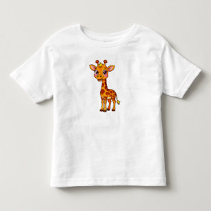 Cute Cartoon Giraffe Standing Cheerfully Toddler T-Shirt