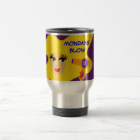 Cute Cartoon Girl "Mondays Blow" Coffee Mug