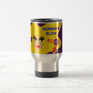 Cute Cartoon Girl "Mondays Blow" Coffee Mug
