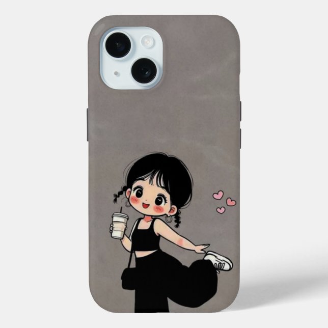 Cute Cartoon Girl Phone case (Back)