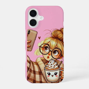 Cute Cartoon Girl Taking Selfie Phone case