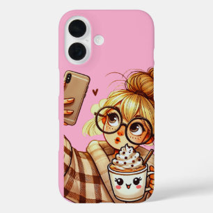 Cute Cartoon Girl Taking Selfie Phone case
