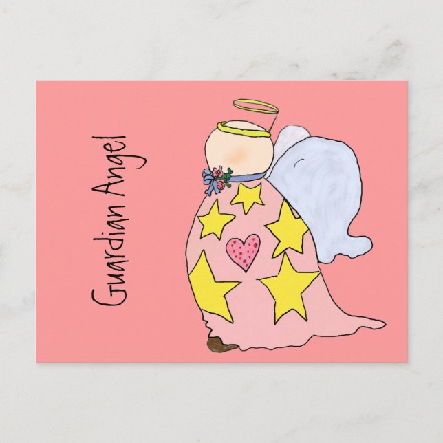 Cute cartoon Gladys  the Guardian Angel Postcard (Front)