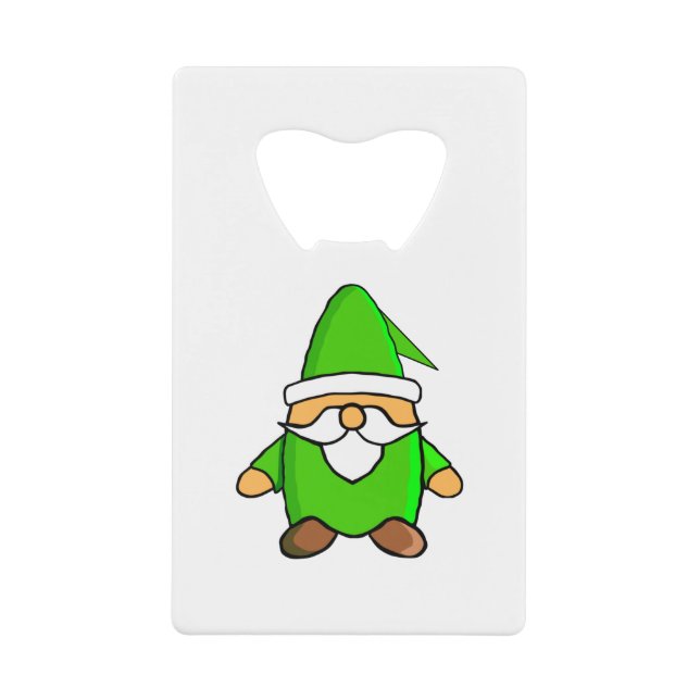 Cute Cartoon Gnome Credit Card Bottle Opener (Front)