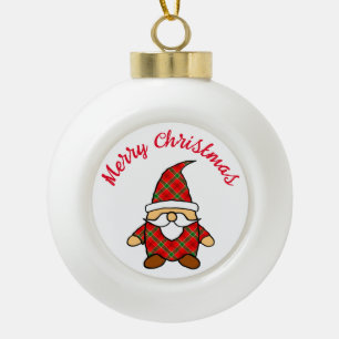 Cute Cartoon Gnome Drawing Ceramic Ball Christmas  Ceramic Ball Christmas Ornament