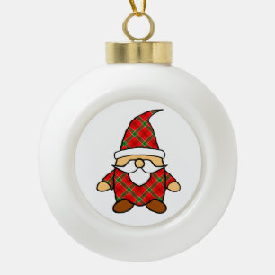Cute Cartoon Gnome Drawing Ceramic Ball Christmas Ornament