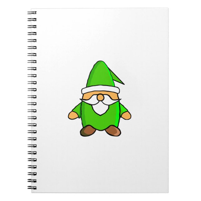 Cute Cartoon Gnome Notebook (Front)