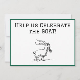 Cute Cartoon Goat, Black and White Farm Animal Invitation