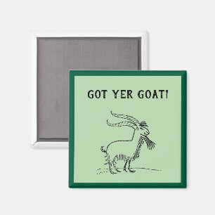 Cute Cartoon Goat, Black and White Farm Animal Magnet