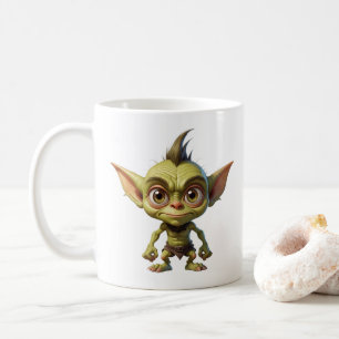 Cute Cartoon Goblin with Pointy Ears  Coffee Mug
