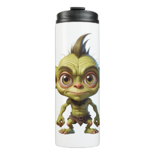 Cute Cartoon Goblin with Pointy Ears Thermal Tumbler