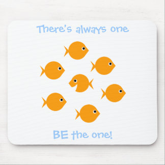 Cute  Cartoon Goldfish Inspiring Saying For Kids Mouse Mat
