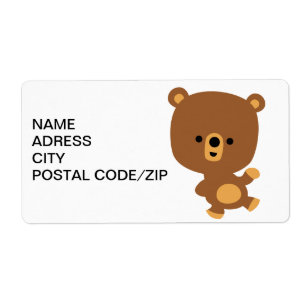 Cute Cartoon 'Good Vibe' Bear Avery Shipping Label