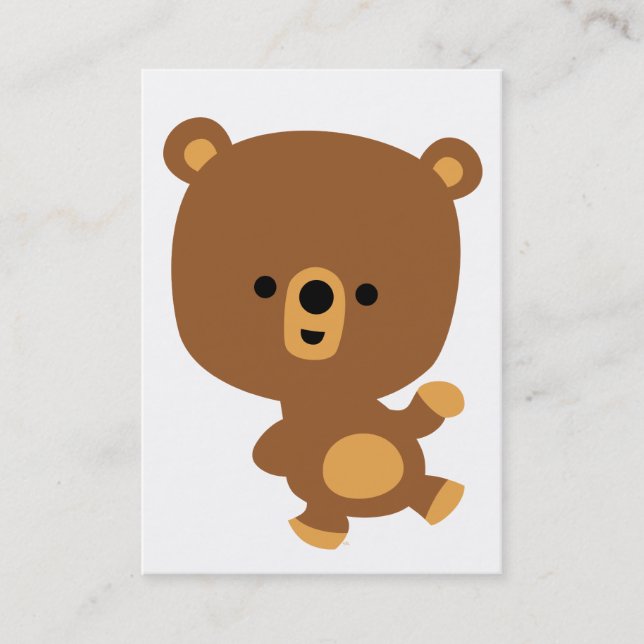 Cute Cartoon 'Good Vibe' Bear Business Card (Front)