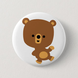 Cute Cartoon 'Good Vibe' Bear Button Badge