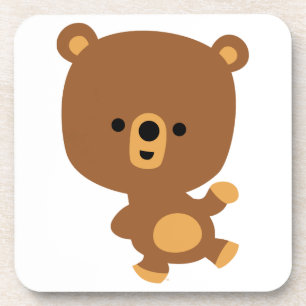 Cute Cartoon 'Good Vibe' Bear Coasters Set