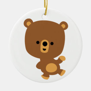 Cute Cartoon 'Good Vibe' Bear Ornament