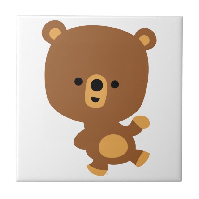Cute Cartoon 'Good Vibe' Bear Tile (Front)