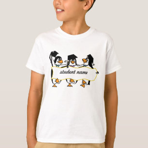 Cute Cartoon Graduating Penguins w/Banner T-Shirt