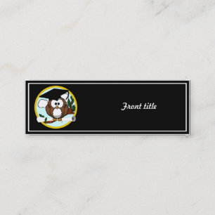 Cute Cartoon Graduation Owl With Cap & Diploma Calling Card