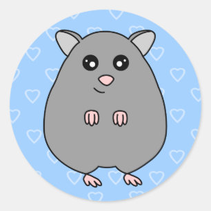 Cute Cartoon Grey Hamster Stickers