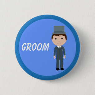 Cute Cartoon Groom 6 Cm Round Badge