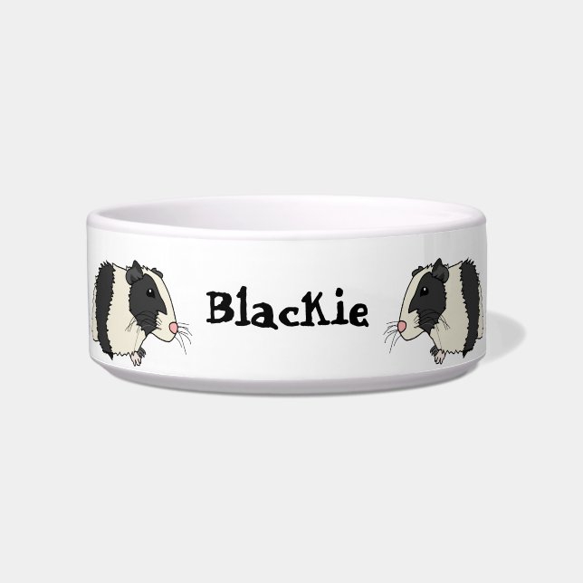 Cute Cartoon Guinea Pigs Personalised Pet Bowl (Front)
