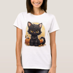 Cute Cartoon Halloween Cat T-Shirt
