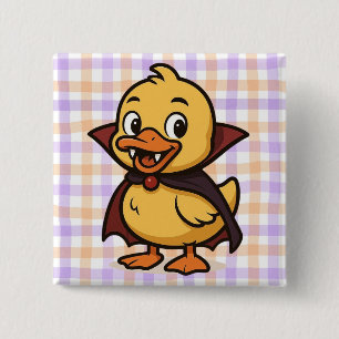 Cute cartoon Halloween duck vampire 15 Cm Square Badge