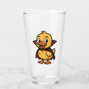 Cute cartoon Halloween duck vampire Glass