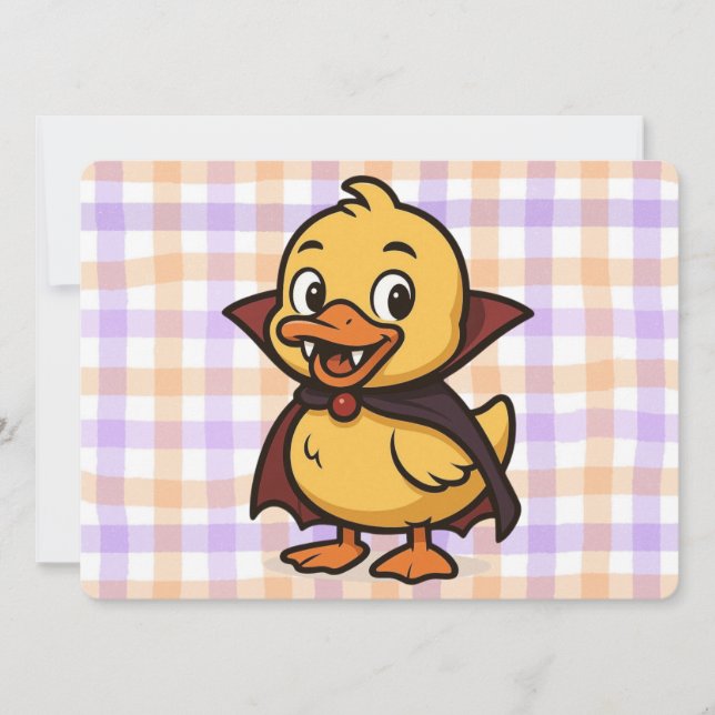 Cute cartoon Halloween duck vampire  Invitation (Front)