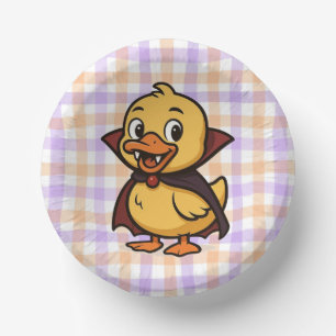 Cute cartoon Halloween duck vampire Paper Plate