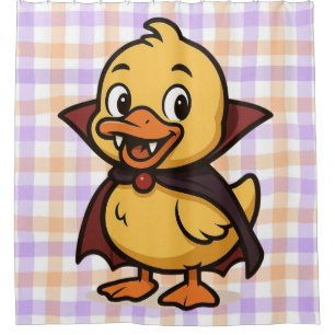 Cute cartoon Halloween duck vampire Shower Curtain