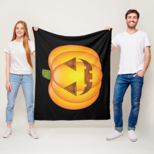 Cute Cartoon Halloween Jack O’Lantern Pumpkin Fleece Blanket