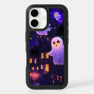 Cute Cartoon Halloween Midnight Flying Ghosts