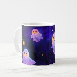 Cute Cartoon Halloween Midnight Flying Ghosts Coffee Mug