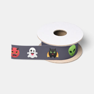 Cute Cartoon Halloween Monsters Satin Ribbon