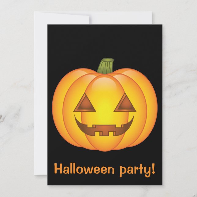 Cute Cartoon Halloween Pumpkin Halloween Party Invitation (Front)