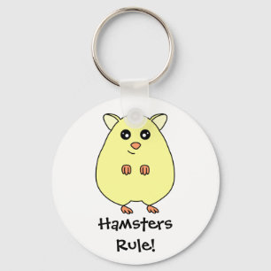 Cute Cartoon Hamster - Hamsters Rule Keychain