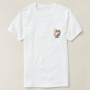 Cute Cartoon Hamster Spinning in Office Chair with T-Shirt