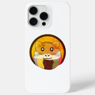 Cute cartoon hamster with a multicolored scarf iPhone 15 pro max case