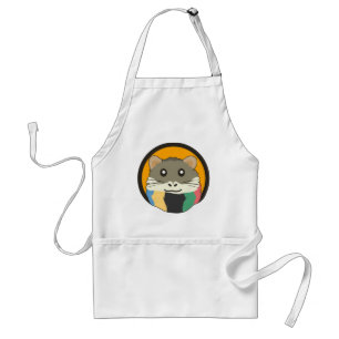 Cute cartoon hamster with a multicolored scarf standard apron